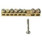 VIMAR - Morsettiera Ottone 8 Fori - Ottone Con 2 Fori Ø 6 Mm + 6 Fori Ø 4 Mm, Completa Di Vite Fissaggio