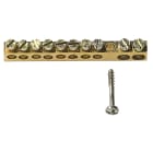 VIMAR - Morsettiera Ottone 10 Fori - Ottone Con 2 Fori Ø 6 Mm + 8 Fori Ø 4 Mm, Vite Di Fissaggio