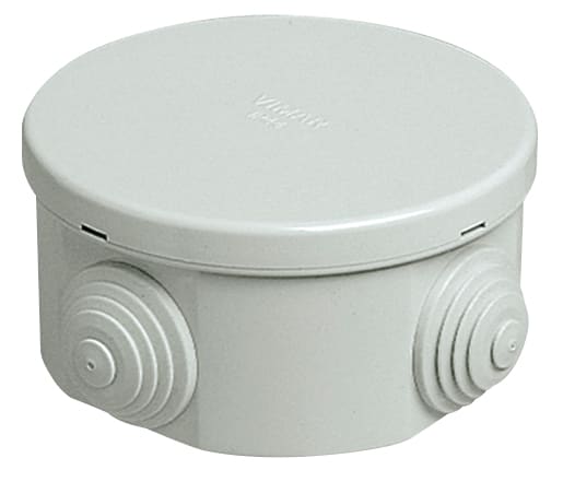 VIMAR - Scatola derivazione IP44 80x40mm con passacavi e coperchio a scatto, colore grigio RAL 7035 Ø 80x40 mm