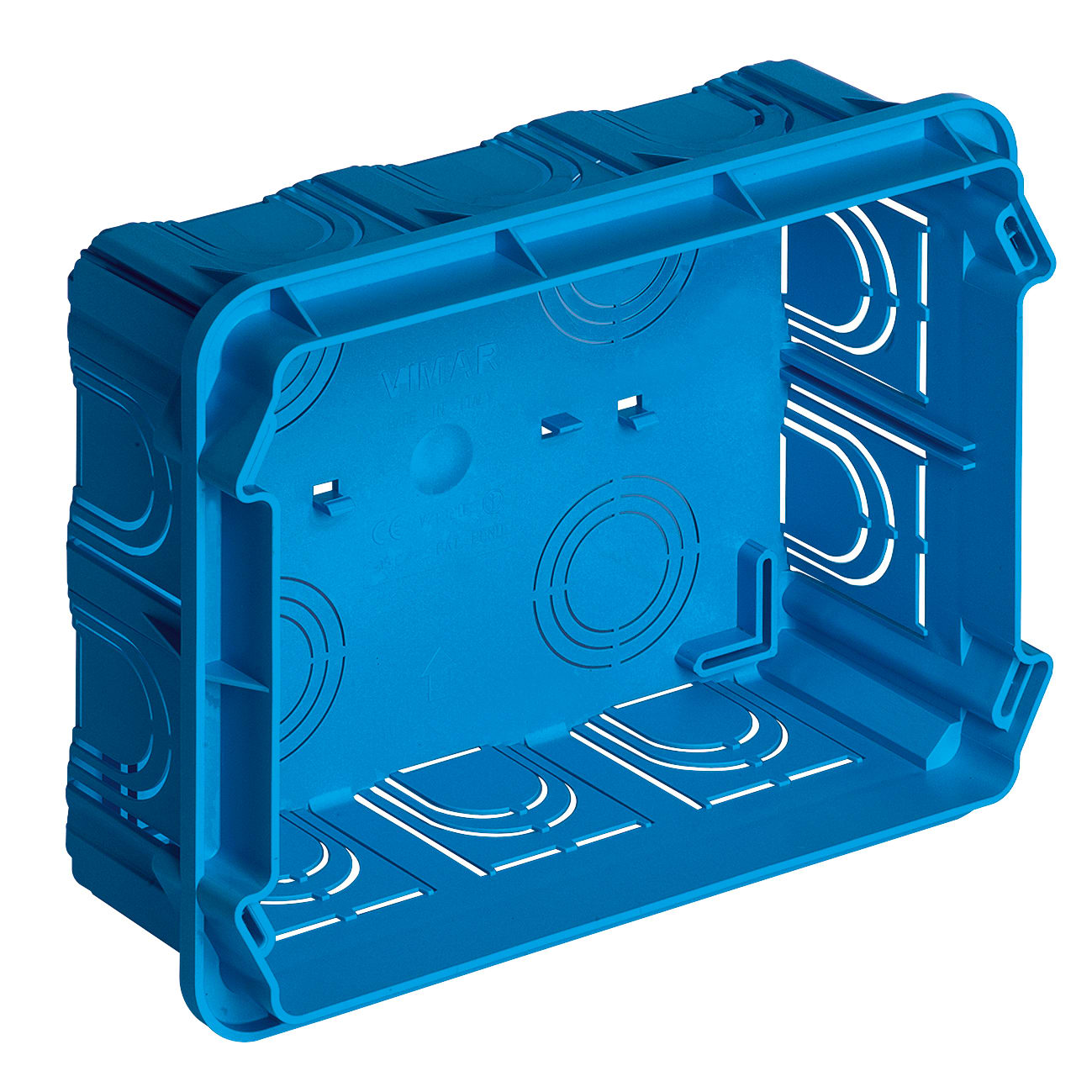 VIMAR - Scatola incasso rettangolare 12-14 moduli azzurro per pareti muratura GW 650°C