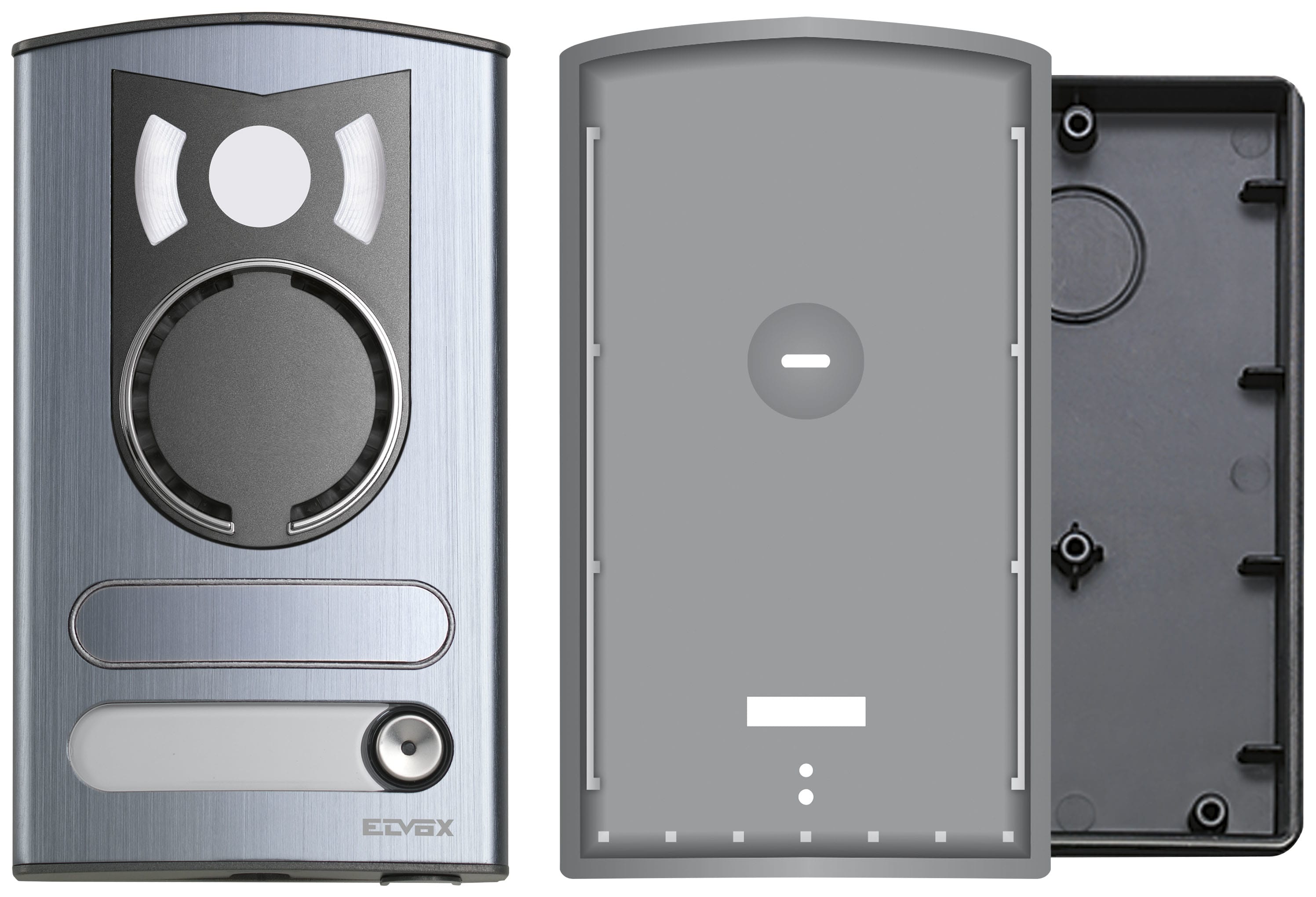 VIMAR - Placca audio video da parete o incasso con 1 tasto, predisposta per aggiunta tasto R131, compatibile con unità specifiche, alluminio anodizzato.