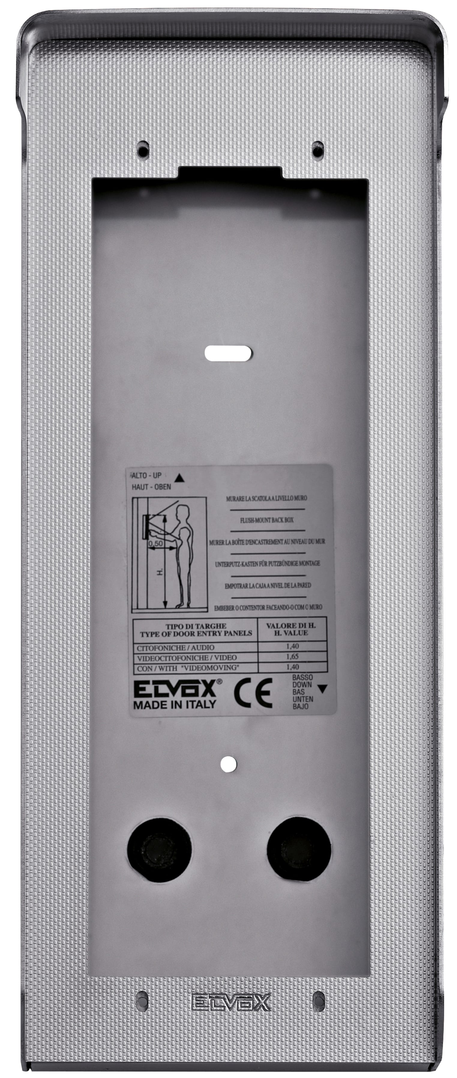 VIMAR - SCATOLA DA PARETE 1 PLACCA 2M ACCIAIO 1E21