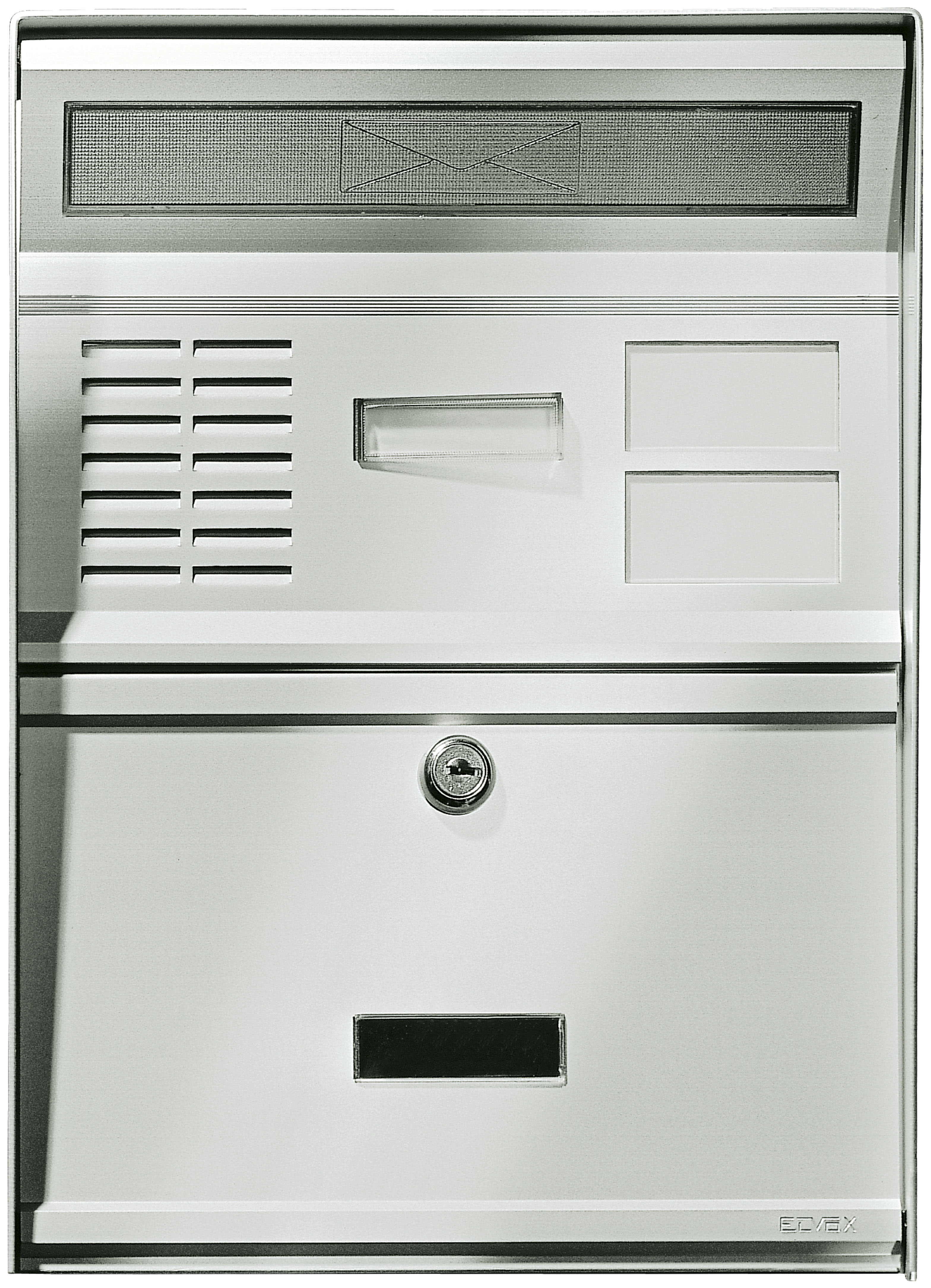 VIMAR - Targa portalettere alluminio 1 pulsante, apertura anteriore e posteriore, attacco unità elettronica audio e video, alluminio anodizzato naturale. 2550/301