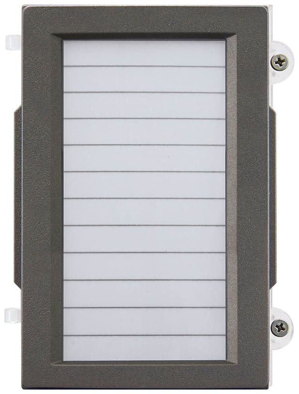 VIMAR - Modulo Frontale Portanomi e Numero Civico Pixel Heavy per Unità Elettronica 41015 Grigio Sablé con Protezione agli Impatti Meccanici Esterni IK10 IP54 41215