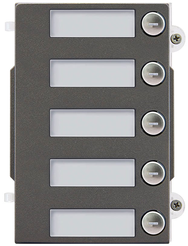 VIMAR - Modulo frontale 5 pulsanti, pixel heavy, per unità elettronica 41010, grigio sablé, protezione IK10, grado IP54. 41225
