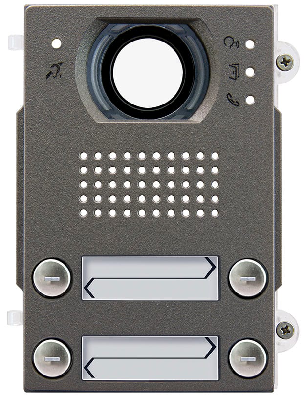 VIMAR - Modulo Frontale Audio/Video 4 Pulsanti Doppia Fila Teleloop Protesi Acustiche Pixel Heavy Grigio Sablé Protezione Impatti Meccanici Esterni Ik10 IP54 41274