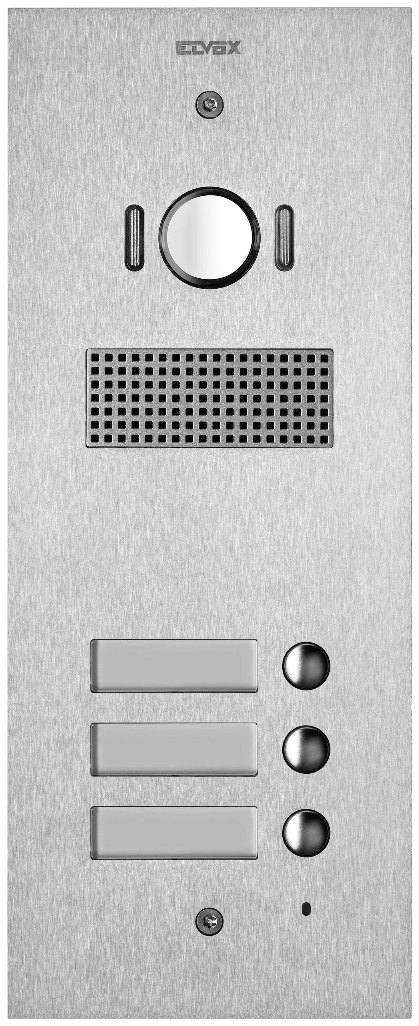 VIMAR - Placca Steely 2F+ A/V 3 Pulsanti Acciaio Inox Moduli Audio Video