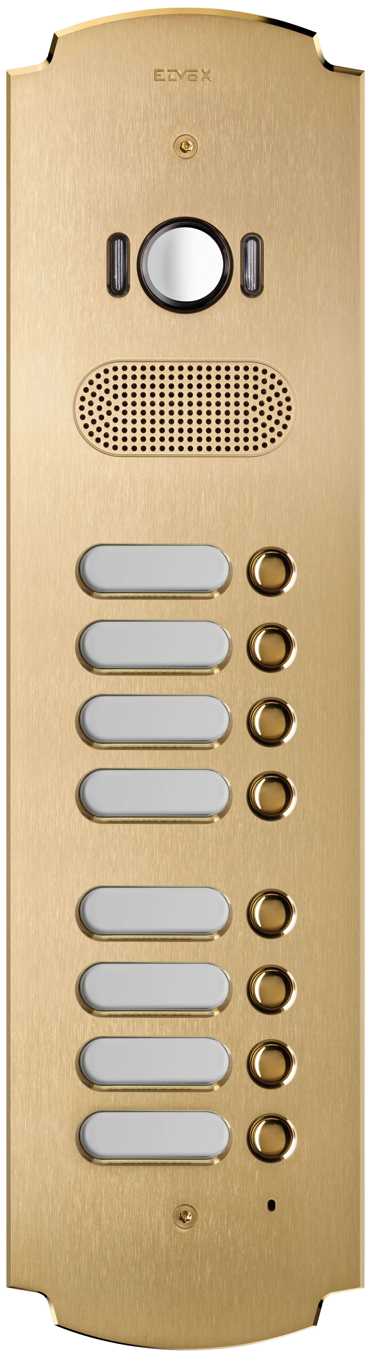 VIMAR - Placca Patavium 2F+ A/V 8 Pulsanti Ottone Satinato - Audio Video 3 Moduli