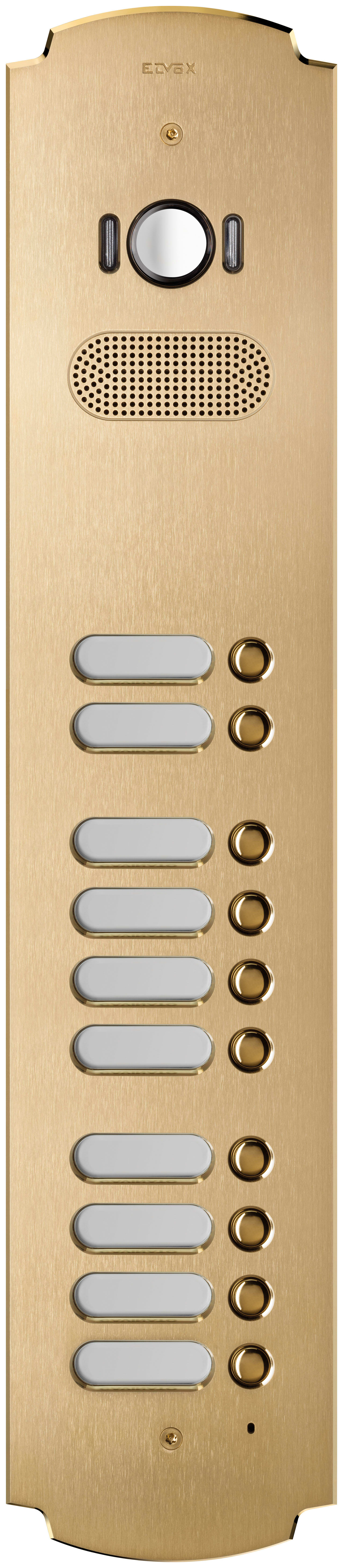 VIMAR - Placca Audio Video 4 Moduli con 10 Pulsanti Ottone Satinato Patavium