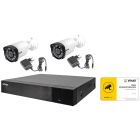 VIMAR - Kit AHD 4 canali con 2 telecamere bullet 5Mpx, DVR ibrido 4+2 canali, HDD 1TB, compressione H.265, 2 alimentatori, cartello videosorveglianza.