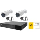VIMAR - Kit AHD 8 canali con DVR ibrido 8+4 canali, HDD 1TB, 2 bullet 5Mpx, compressione H.265, 2 alimentatori, cartello videosorveglianza.