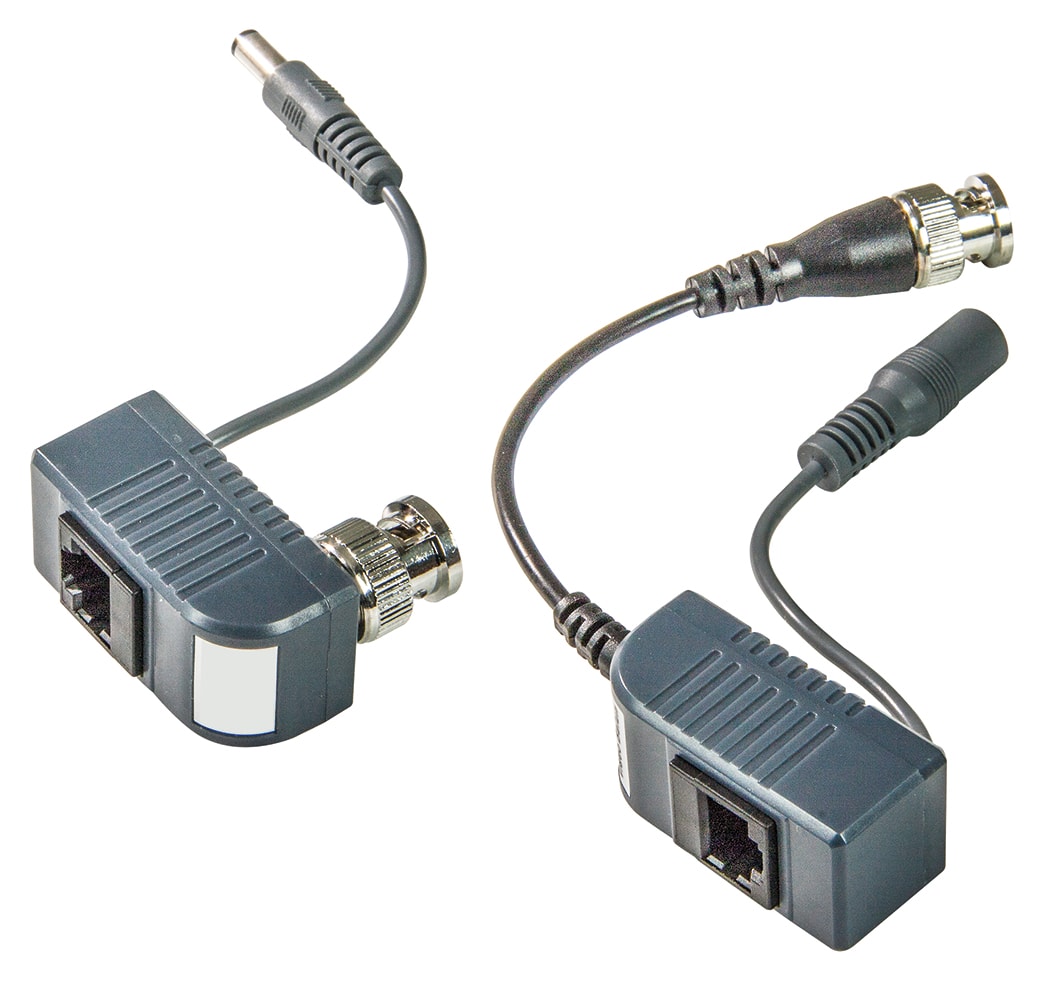 VIMAR - Coppia Trasduttori Passivi Video Balun Alimentazione 1 Canale 2 Pezzi Doppino Twistato BNC Jack RJ45 50m Cat5 PAL/NSC/SECAM Protezione ESD