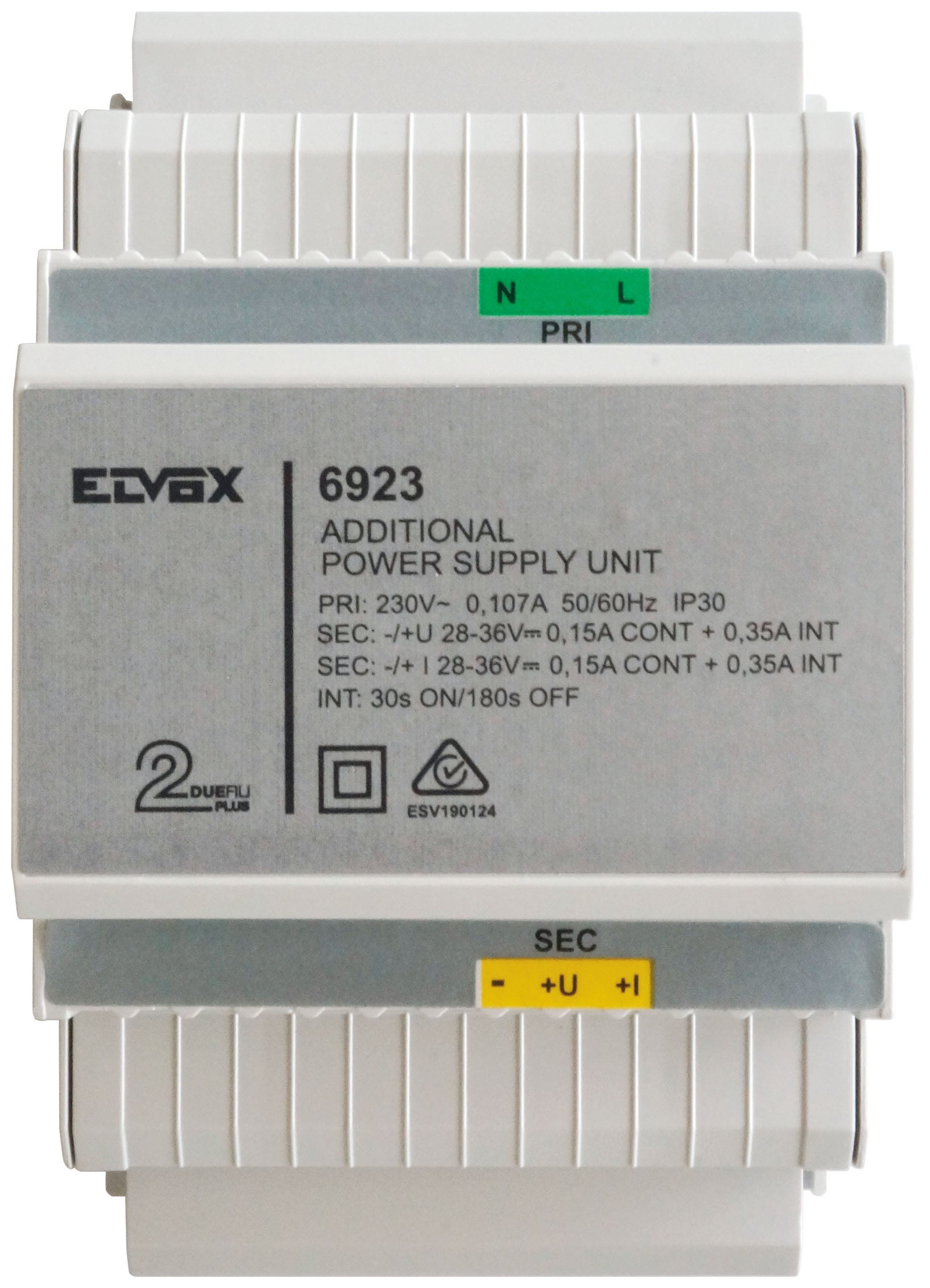 VIMAR - Alimentatore Supplementare per Videocitofonia Due Fili con Uscita 28 Vd.C. 230V~ 50/60 Hz 15 Va su Guida Din 4 Moduli 17,5 Mm