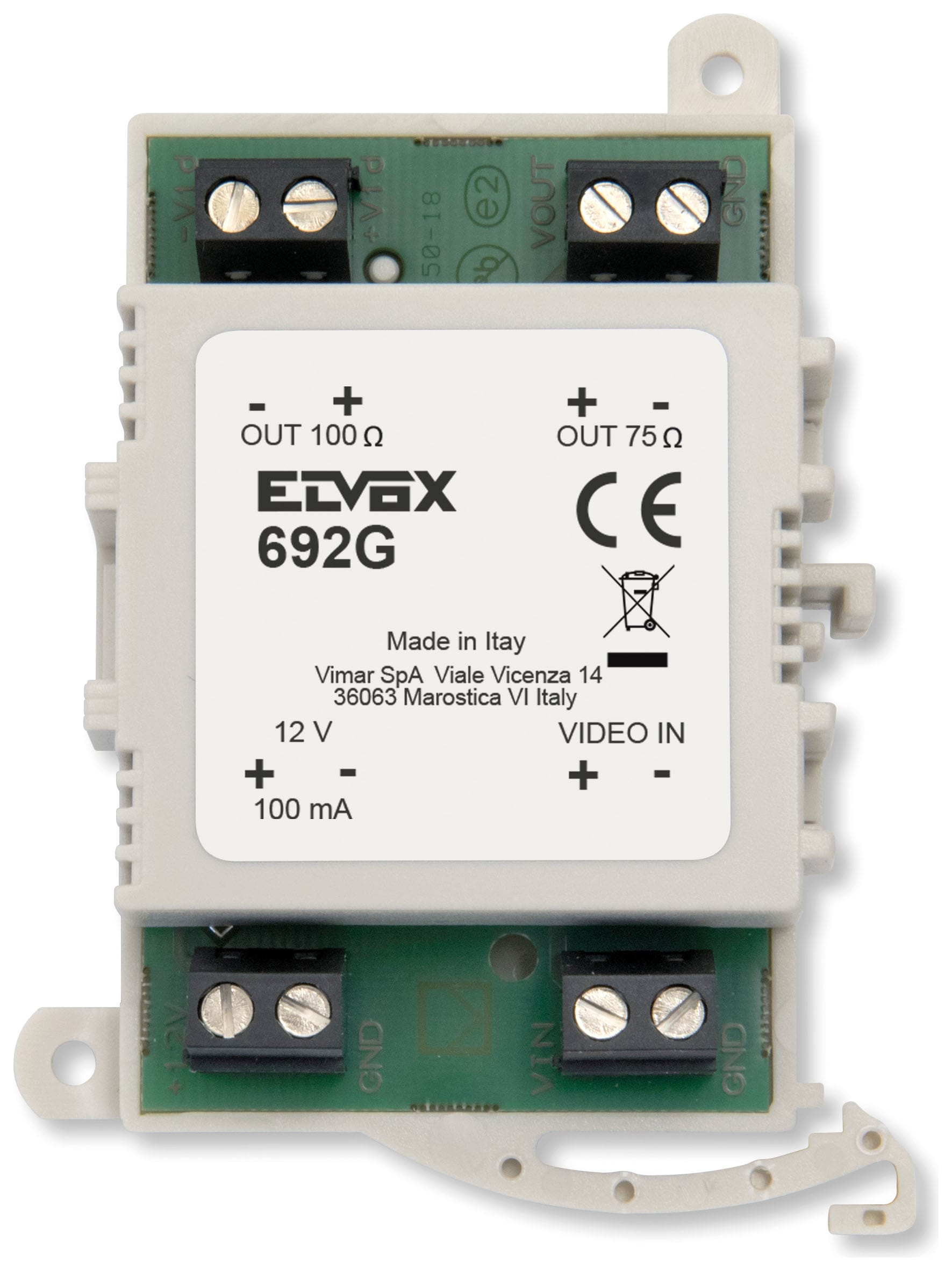 VIMAR - Separatore di Massa - Dispositivo di Isolamento Galvanico per Segnale Video 692G
