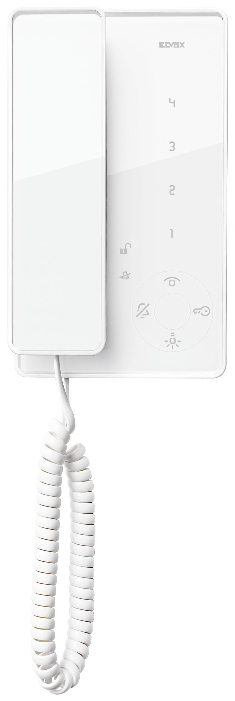 VIMAR - Citofono Tab microtel bianco da parete per sistema Due Fili con microtelefono, altoparlante, tastiera capacitiva, funzione audiolesi.