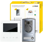 VIMAR - Kit videocitofonico bifamiliare Tab 5S Up Wi-Fi con ripetizione chiamata su smartphone, targa 1300, unità audio/video 13F2.1, alimentatore 40110.
