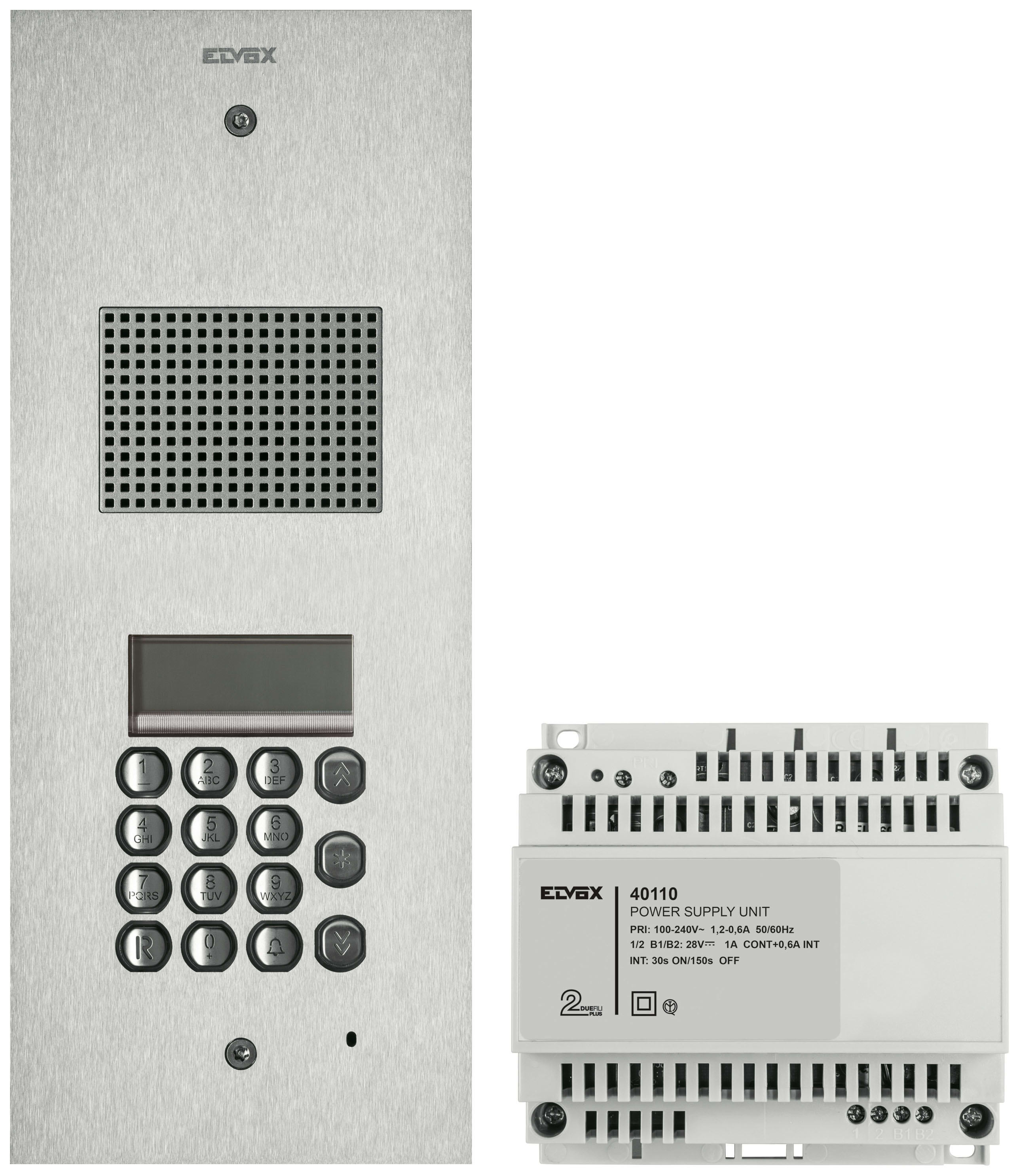 VIMAR - KIT STEELY 2F+ AUDIO TAST.+DISP.ACCIAIO K41540