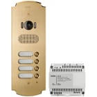 VIMAR - Kit Patavium 2F+ A/V 4 Pulsanti Ottone - Placca 2 Moduli Satinato, Unità Elettronica Audio/Video, Scatola Da Incasso, Alimentatore K41624