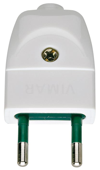 VIMAR - Spina Sicury Standard Italiano 2P 10A Bianco Uscita Cavo Assiale