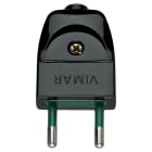 VIMAR - Spina Sicury Standard Italiano 2P 10A Nero Uscita Cavo Assiale