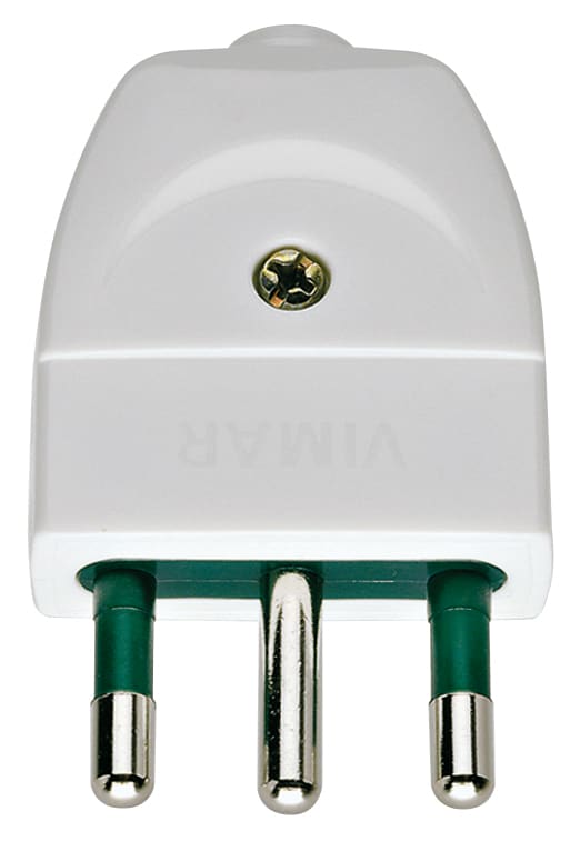 VIMAR - Spina Sicury 2P+T 16A Standard Italiano Uscita Cavo Assiale Bianco