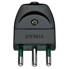 VIMAR - Spina Sicury 2P+T 16A Nero - Standard Italiano Tipo S17, Uscita Cavo Assiale 00202