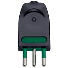 VIMAR - Spina 2P+T10A Orientabile Nero - Sicury 10A 250V, Spinotti In Linea o a Squadra, Standard Italiano S11-Spb11, Uscita Cavo Assiale 00203