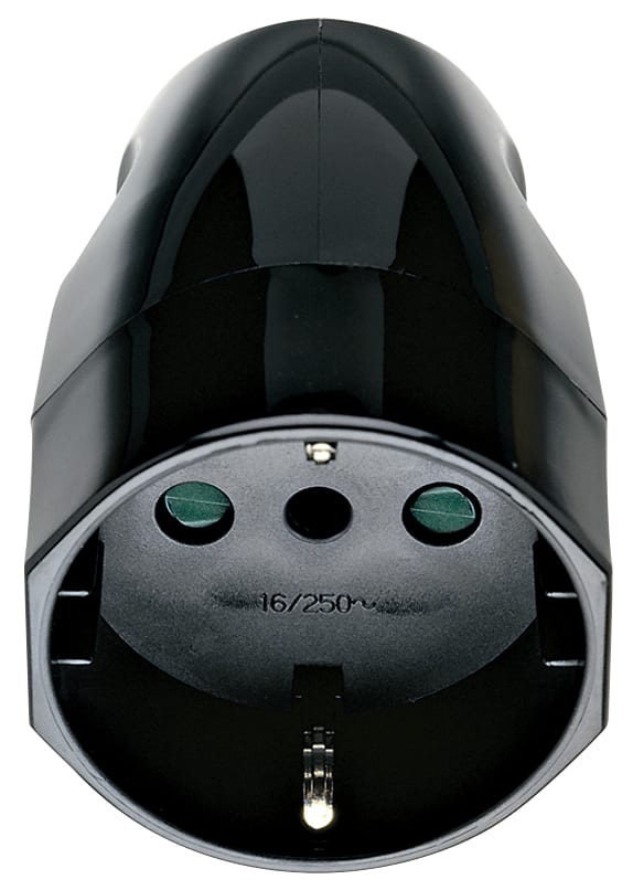 VIMAR - Presa Mobile Sicury 2P+T 16A Nero, Standard Italiano P30, Uscita Cavo Assiale 00224