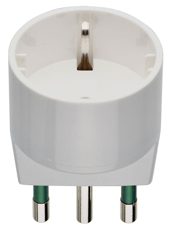 VIMAR - Adattatore S17 P30 Bianco Sicury 250V 1500W Spina 2P+T 16A Presa 2P+T 16A Contatti Di Terra Laterali E Centrale