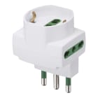 VIMAR - Adattatore sfalsato verticale 250 V max 1500 W, spina 2P+T 16 A tipo S17, 2 prese 2P+T tipo P17/11, 1 presa 2P+T universale tipo P40, bianco.