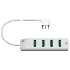 VIMAR - Presa Mobile Multipla 4 Uscite 16A 250V Bianco 3 Conduttori 1,5mm2 3680W 00404.CC.B