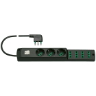 VIMAR - Presa multipla 3P30+4P17/11 con interruttore luminoso, cavo 1,5m, spina S17, potenza 3680W, nero. 00425.CC