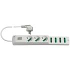 VIMAR - Presa multipla 3P30+4P17/11 con interruttore luminoso, cavo 1,5m, spina 2P+T 16A, potenza 3680W, bianco. 00425.CK.B