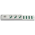 VIMAR - Presa Mobile Multipla 2P+T 16A 250V Bianco con Interruttore Luminoso - Sicury Standard Italiano P30 P17/11 3680W 00425.NC.B