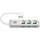 VIMAR - Presa multipla 3P30+6P17/11 con interruttore luminoso, cavo 1,5m, spina S17, 3680W, bianco.
