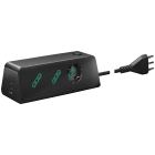VIMAR - Presa scrivania 1univ+2P17/11+3USB+S17 n, multipla da scrivania 2P+T 16A 250V, 1 uscita universale, 2 uscite P17/11, USB 15,5W, cavo 2m, spina S17.
