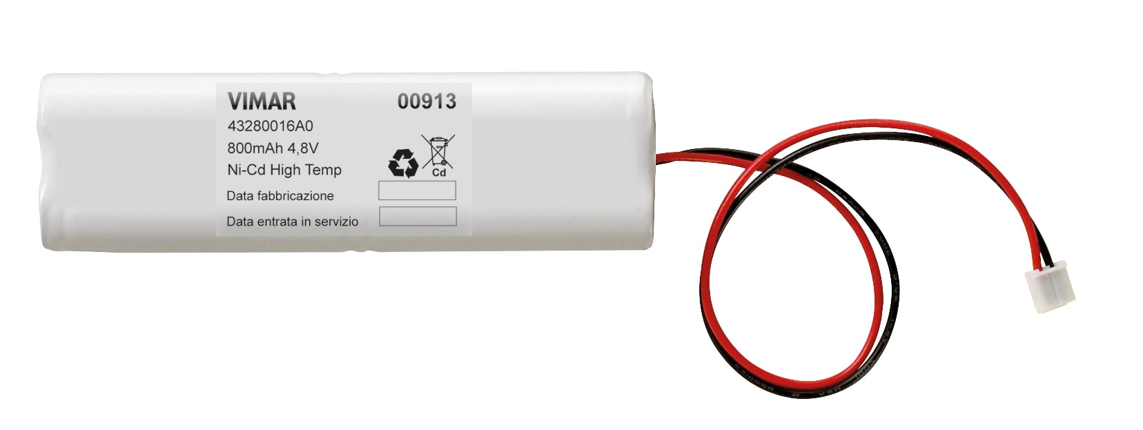 VIMAR - BATTERIA RICARICABILE NI-CD 4,8V 800MAH