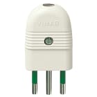 VIMAR - Spina Sicury 2P+T 10A 250V Standard Italiano Uscita Cavo Assiale Bianco 01021.B