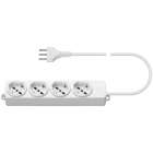 VIMAR - Presa Multipla Universale 4 Uscite + Cavo Bianco 2M 3 Conduttori 1,5mm2 Spina 16A 250V Potenza 3680W 01292.CC.B