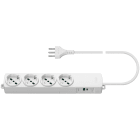 VIMAR - Presa Multipla 4 Uscite Bianco con Usb A e C, Alimentatore 12W, Cavo 2m, Spina 16A, Sicury Standard Italiano 01296.2USB.CC.B