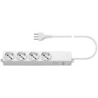 VIMAR - Presa multipla universale 4 uscite con interruttore magnetotermico, cavo 2 m, spina 16 A, potenza 3680 W, bianco.