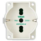 VIMAR - Frutto Presa Universale Avorio Sicury 2P+T 16 A 250 V~ Eurospine 2,5 A Standard Italiano Tedesco Monoblocco