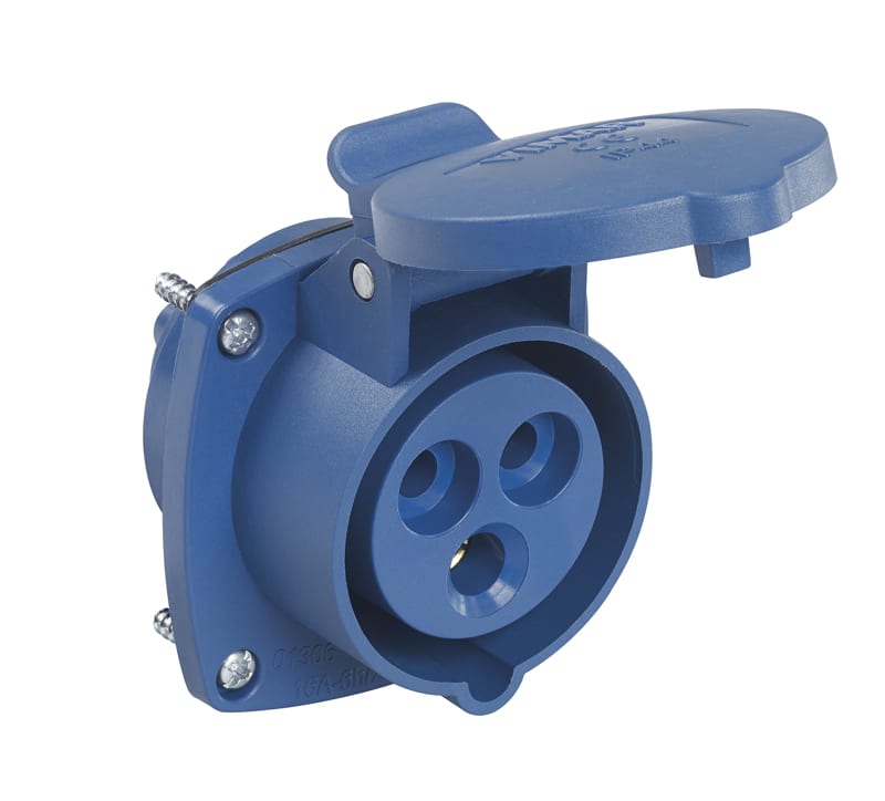 VIMAR - Presa Ricambio 2P+T16A-6H200-250V~Avvolgicavo Industriale 16A IP44 Blu con Viti e Guarnizione