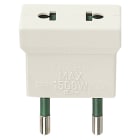 VIMAR - Adattatore S10 Bianco Sicury 250V 1500W - Spina 2P 10A Standard Italiano Presa Euro-Americana Ø 4mm