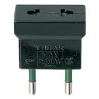 VIMAR - Adattatore S10 Nero Sicury 250V 1500W - Spina 2P 10A Standard Italiano Presa Euro-Americana Ø 4mm