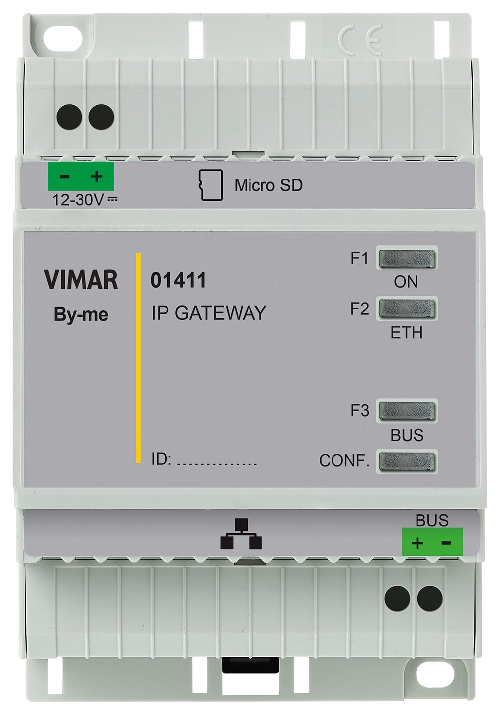 VIMAR - Gateway domotica By-me per integrazione, configurazione e manutenzione locale o remota tramite IP/LAN, Cloud e App, installazione su guida DIN.