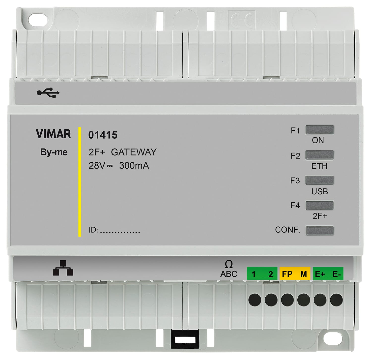VIMAR - Gateway videocitofonia 2F+ per integrazione sistema Due Fili Plus con rete IP/LAN, Cloud e App, installazione su guida DIN, 6 moduli 17,5 mm.