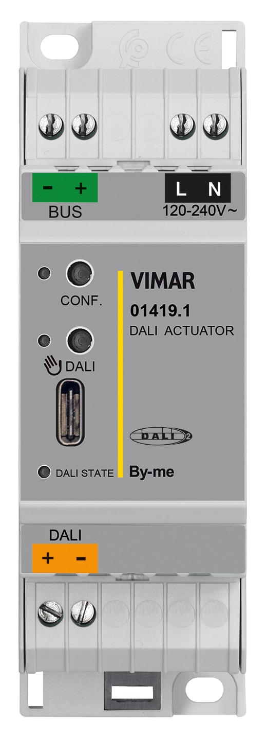 VIMAR - Attuatore per Lampade Dali/Dali-2 con Funzione Master Controller e Domotica By-Me 01419.1