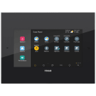 VIMAR - Touch screen domotico IP 7in nero, display a colori capacitivo, supervisore domotico, videocitofono IP, telecamere IP, PoE o 12-30 Vdc, installazione a parete.