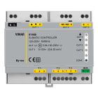 VIMAR - Regolatore climatico per impianti termici, controllo temperatura classe II, alimentazione 120-230 V, 3 ingressi sonde, 1 uscita valvola, guida DIN.